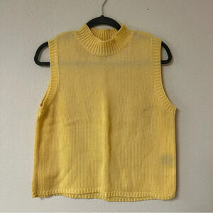 VTG 100% Cotton butter Yellow Sweater Vest Hunt Club Vest Xl